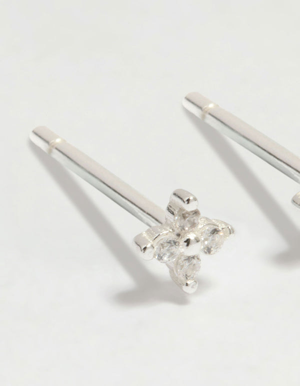 Sterling Silver Baby Flower Stud Earrings
