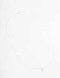 Sterling Silver Heart Link Necklace - link has visual effect only
