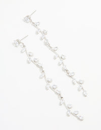 Silver Cubic Zirconia Vine Drop Earrings - link has visual effect only