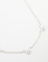 Silver Cubic Zirconia Butterfly Charm Necklace - link has visual effect only