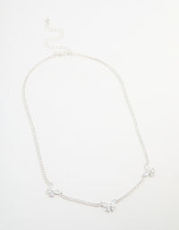 Silver Cubic Zirconia Butterfly Charm Necklace - link has visual effect only