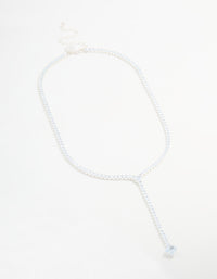 Silver Cubic Zirconia Y-Necklace - link has visual effect only