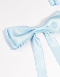 Blue Satin Fabric Scallop Hair Clips 2-Pack - link has visual effect only