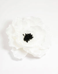 White Poppy Flower Corsage Brooch - link has visual effect only