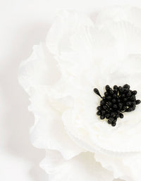 White Poppy Flower Corsage Brooch - link has visual effect only