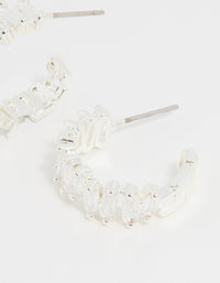 Silver Plated Cubic Zirconia Baguette Hoop Earrings - link has visual effect only