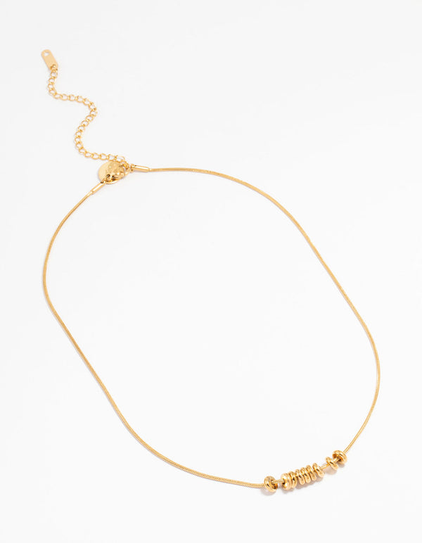 Waterproof Gold Plated Stainless Steel Rondell Necklace