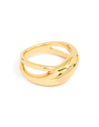 Waterproof Gold Plated Stainless Steel Thick Signet Ring - link has visual effect only