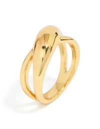 Waterproof Gold Plated Stainless Steel Thick Signet Ring - link has visual effect only