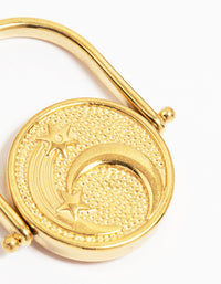 Waterproof Gold Plated Surgical Steel Coin Twist Ring - link has visual effect only