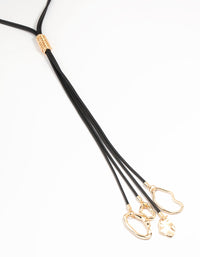 Black Cord & Gold Tassel Necklace - link has visual effect only