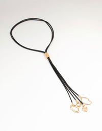 Black Cord & Gold Tassel Necklace - link has visual effect only