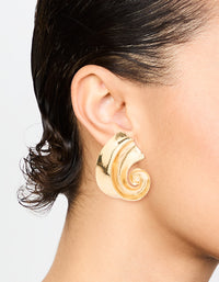 Gold Large Swirl Stud Earrings - link has visual effect only