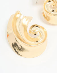 Gold Large Swirl Stud Earrings - link has visual effect only