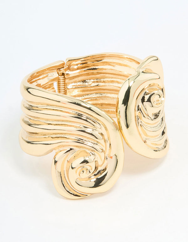 Gold Swirled Wrist Cuff