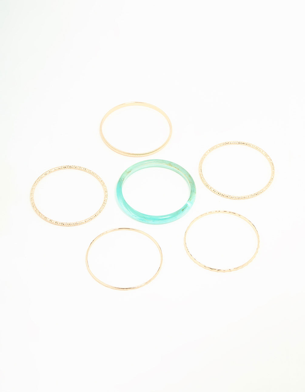 Gold & Acrylic Twisted Bangles 6-Pack