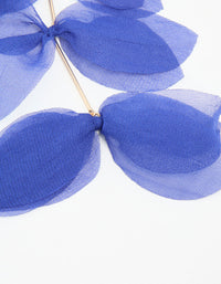 Blue Fabric Layered Petal Drop Earrings - link has visual effect only