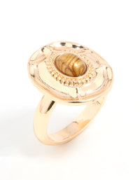 Gold Stone Oval Statement Ring - link has visual effect only