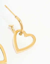 Waterproof Gold Plated Stainless Steel Lovely Heart Earrings - link has visual effect only