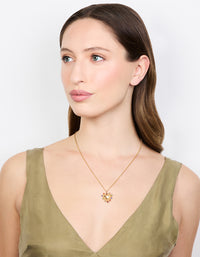 Waterproof Gold Plated Stainless Steel Diamante Heart Pendant Necklace - link has visual effect only
