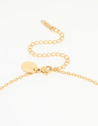 Waterproof Gold Plated Stainless Steel Diamante Heart Pendant Necklace - link has visual effect only
