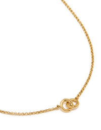 Waterproof Gold Plated Stainless Steel Double Ring Pendant Necklace - link has visual effect only