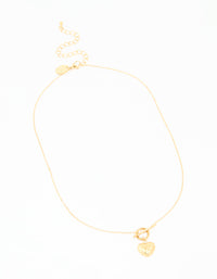 Waterproof Gold Plated Quilted Heart Pendant T & O Necklace - link has visual effect only