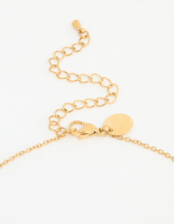 Waterproof Gold Plated Stainless Steel Heart Key Necklace