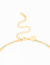 Waterproof Gold Plated Stainless Steel Beaded Layered Necklace - link has visual effect only
