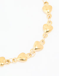 Waterproof Gold Plated Stainless Steel Hearts Bracelet - link has visual effect only