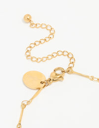 Waterproof Gold Plated Stainless Steel Green Beaded Bracelet - link has visual effect only