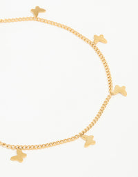 Waterproof Gold Plated Stainless Steel Multi Butterfly Anklet - link has visual effect only