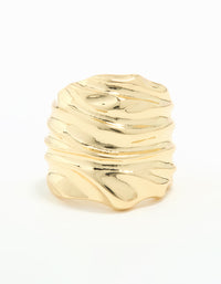 Gold Plated Molten Face Ring - link has visual effect only