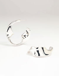 Silver Twisted Hoop Large Earrings - link has visual effect only