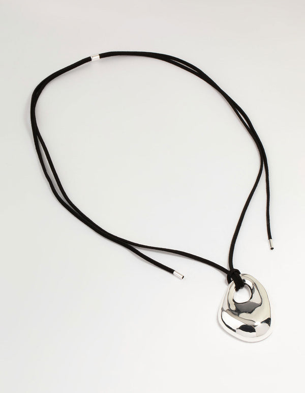 Silver Cord Pendant Necklace