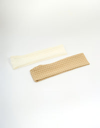 Fabric Textured Wave Stretch Headband 2-Pack - link has visual effect only
