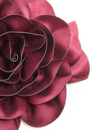 Burgundy Fabric Flower Corsage Extra Large Brooch - link has visual effect only