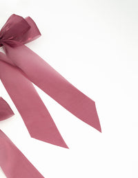 Pink Organza Fabric Hair Clips 2-Pack - link has visual effect only