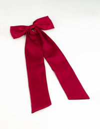 Red Fabric Statement Bow Hair Clip - link has visual effect only