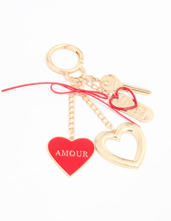 Gold Amour Heart Keychain
