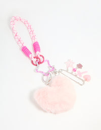 Pink Heart Rope Keychain - link has visual effect only