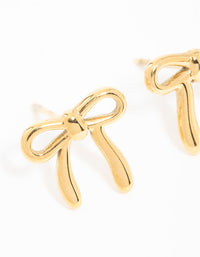 Waterproof Gold Plated Stainless Steel Enamel Bow Stud Earrings - link has visual effect only