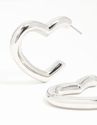 Silver Heart Thread Through Hoop Earrings - link has visual effect only