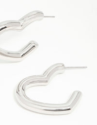 Silver Heart Thread Through Hoop Earrings - link has visual effect only