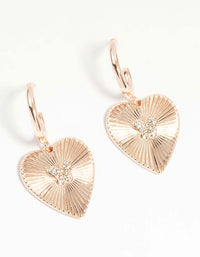 Rose Gold Butterfly & Heart Hoop Earrings - link has visual effect only