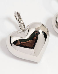 Silver Puffy Heart Huggie Earrings - link has visual effect only
