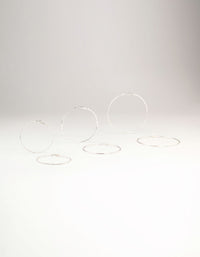 Silver Diamante Hoop Earrings 3-Pack - link has visual effect only