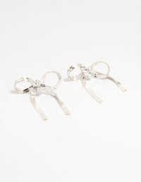 Silver Snake Chain Bow Stud Earrings - link has visual effect only