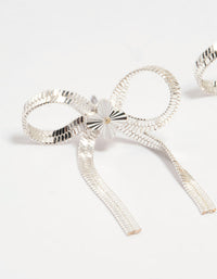 Silver Snake Chain Bow Stud Earrings - link has visual effect only