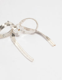 Silver Snake Chain Bow Stud Earrings - link has visual effect only